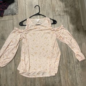 Pink Floral off the shoulder top
